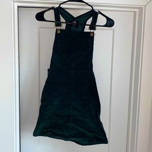 Green Corduroy Overall Dress